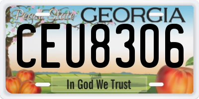 GA license plate CEU8306