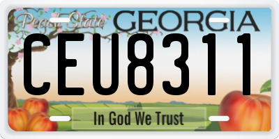 GA license plate CEU8311