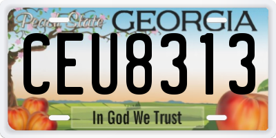 GA license plate CEU8313