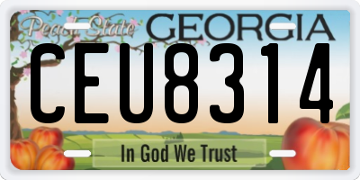 GA license plate CEU8314