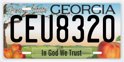 GA license plate CEU8320