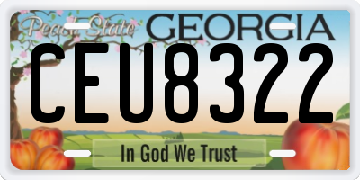 GA license plate CEU8322