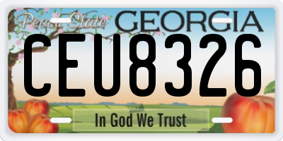 GA license plate CEU8326