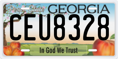 GA license plate CEU8328