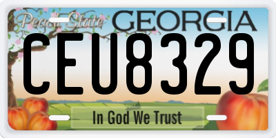 GA license plate CEU8329