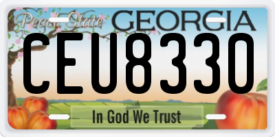 GA license plate CEU8330
