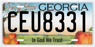 GA license plate CEU8331