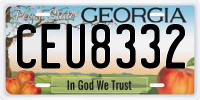 GA license plate CEU8332