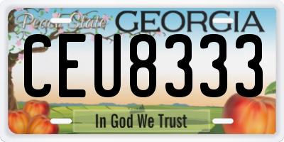 GA license plate CEU8333