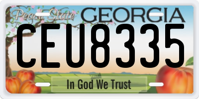 GA license plate CEU8335