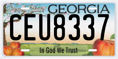 GA license plate CEU8337