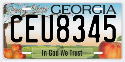 GA license plate CEU8345