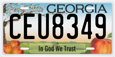 GA license plate CEU8349