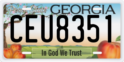 GA license plate CEU8351