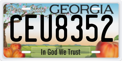GA license plate CEU8352