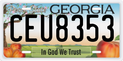 GA license plate CEU8353