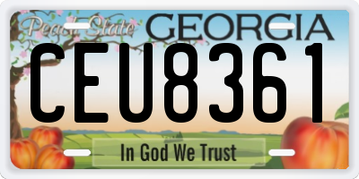 GA license plate CEU8361