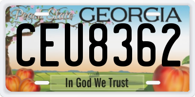 GA license plate CEU8362