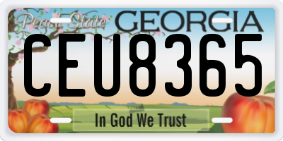 GA license plate CEU8365