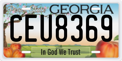 GA license plate CEU8369