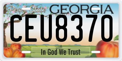 GA license plate CEU8370