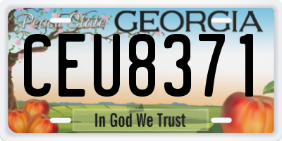 GA license plate CEU8371