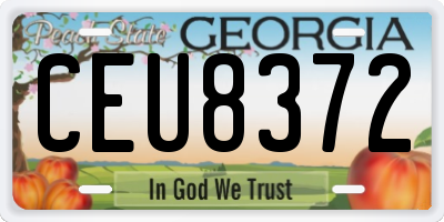 GA license plate CEU8372