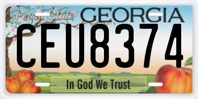 GA license plate CEU8374
