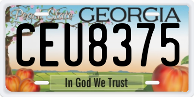 GA license plate CEU8375