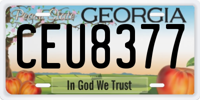 GA license plate CEU8377