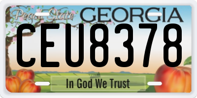 GA license plate CEU8378