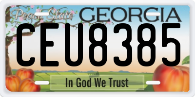 GA license plate CEU8385