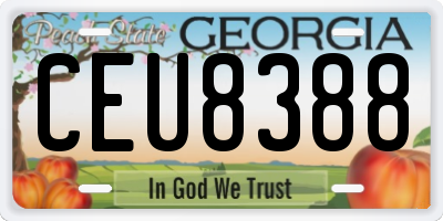 GA license plate CEU8388