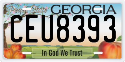 GA license plate CEU8393