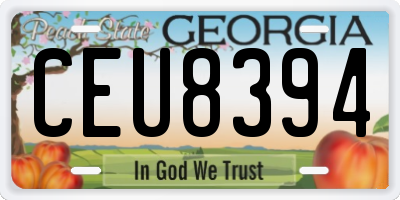 GA license plate CEU8394