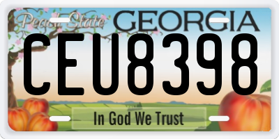 GA license plate CEU8398