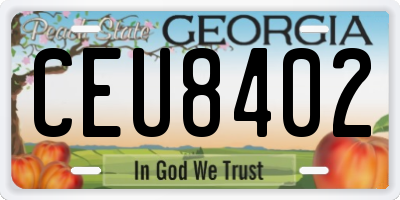 GA license plate CEU8402