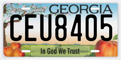 GA license plate CEU8405
