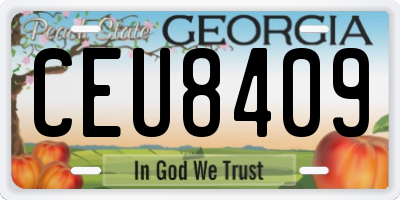 GA license plate CEU8409