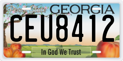 GA license plate CEU8412