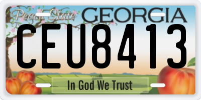GA license plate CEU8413