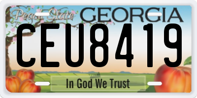 GA license plate CEU8419