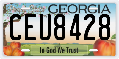 GA license plate CEU8428