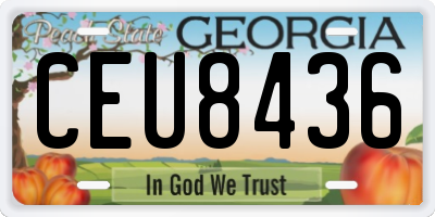 GA license plate CEU8436