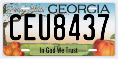 GA license plate CEU8437