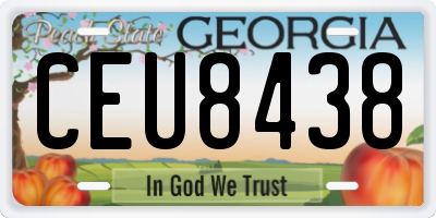 GA license plate CEU8438