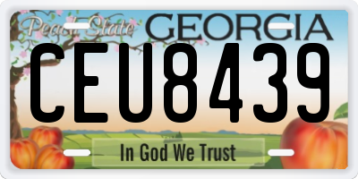 GA license plate CEU8439