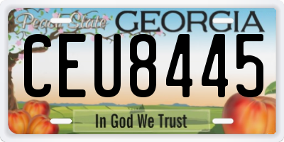 GA license plate CEU8445