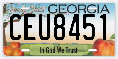GA license plate CEU8451