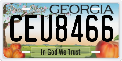 GA license plate CEU8466